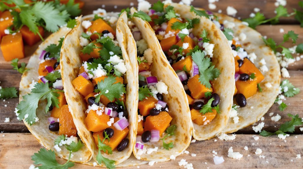 Baked Sweet Potato and Black Bean Tacos